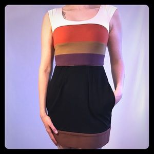 BCBG Max Azria Color Block Dress with Pockets